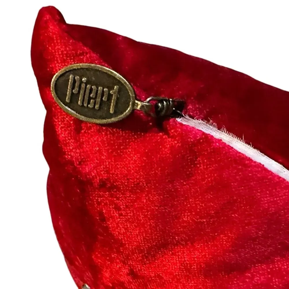 Pier 1 Red Velvet Rhinestone Snowflake 13